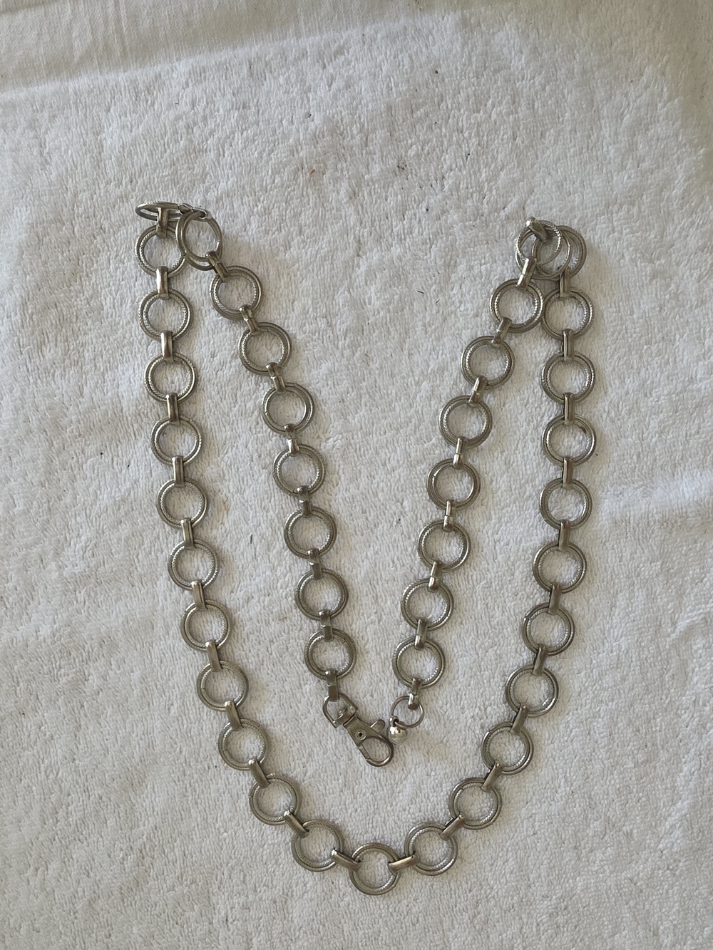 Vintage Silver Circle Chain Belt // Y2K 90s Grunge O-Ring Body Chain